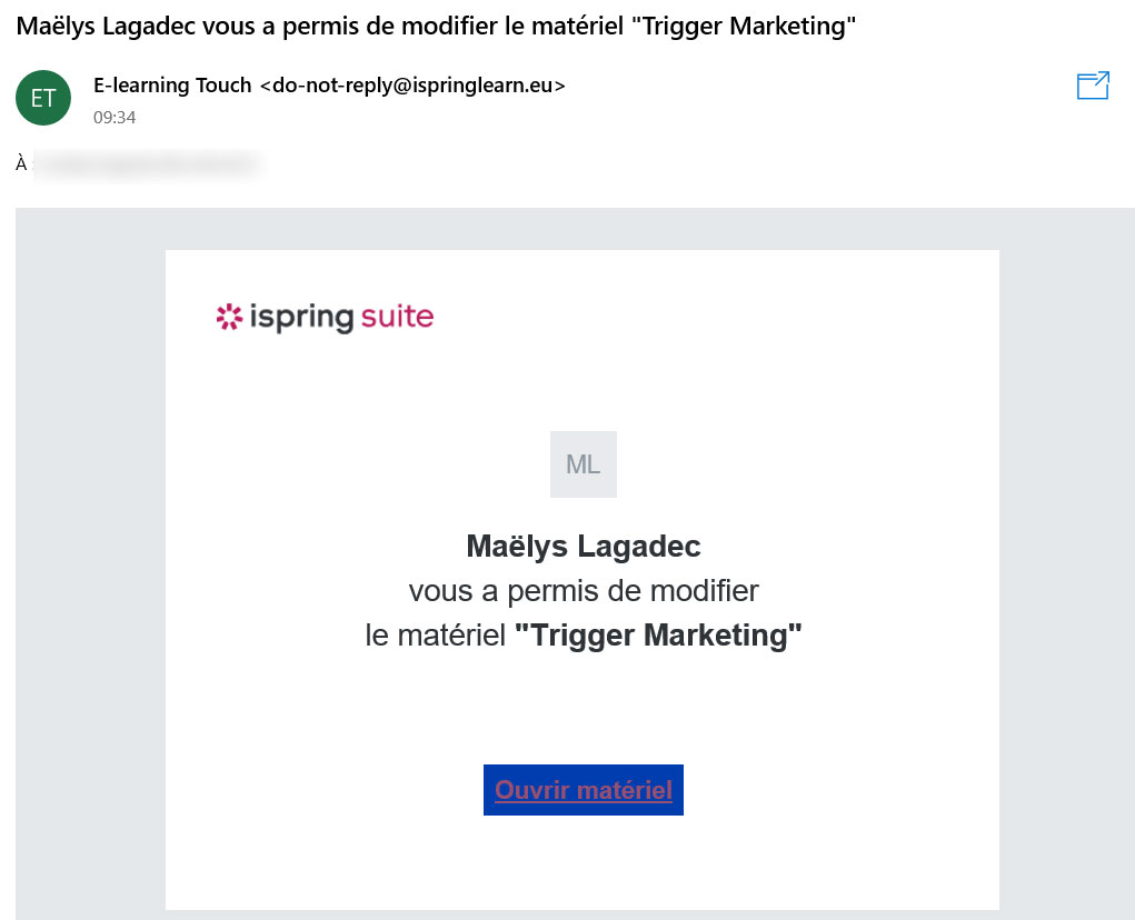 ispring quiz space partager mail