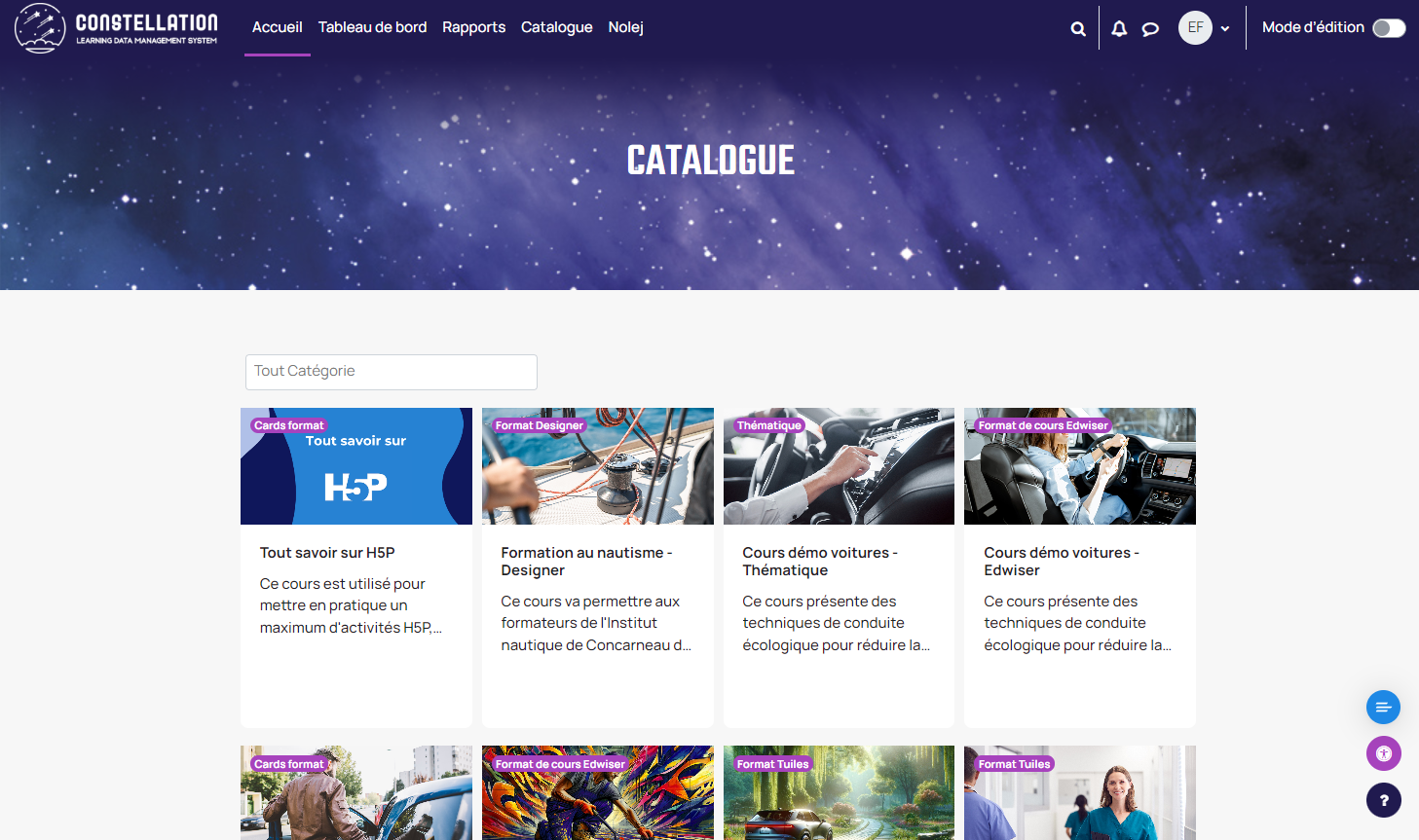 Capture catalogue moodle constellation E-learning Touch'