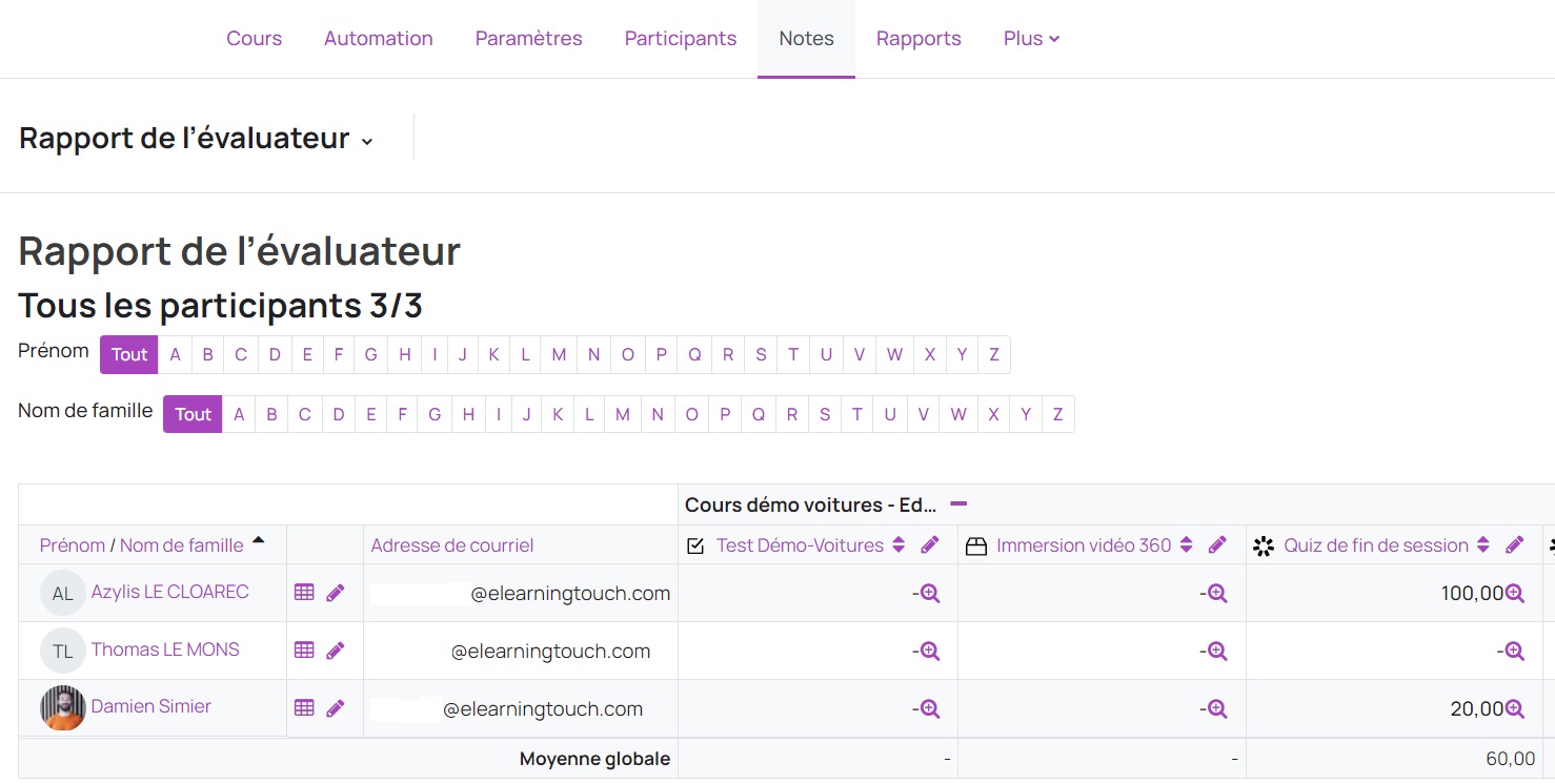 Capture notes cours ispring plugin moodle