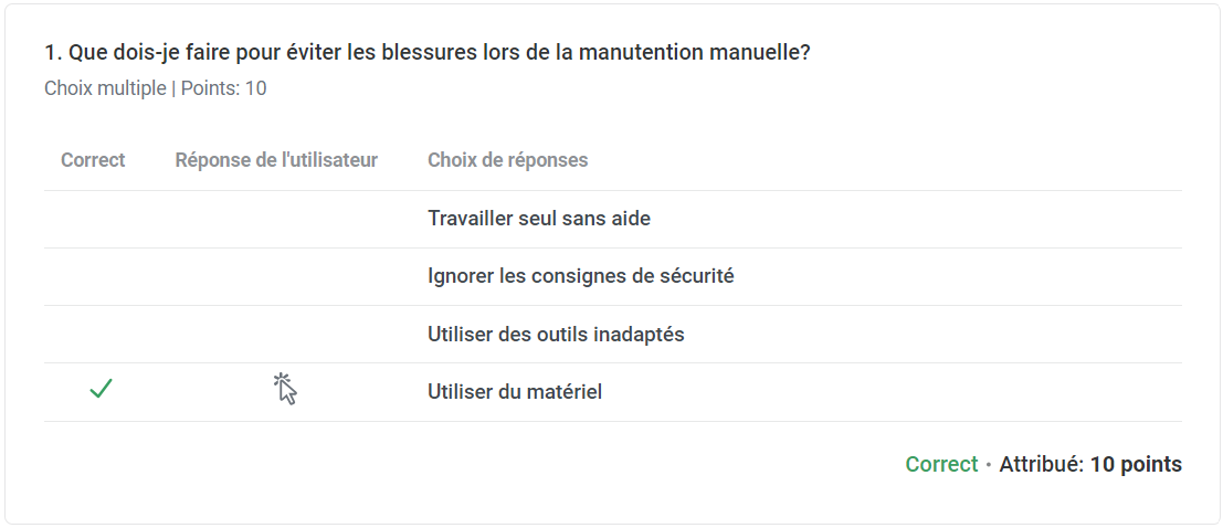 Capture rapport detaille question ispring plugin moodle